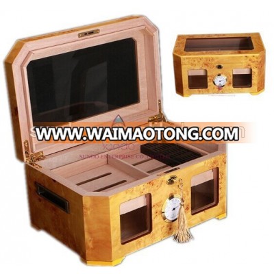 luxury cigar gift humidor storage real wooden box