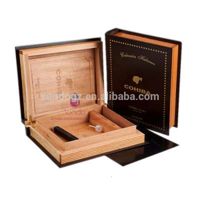 lovely wooden cigar book shape box for gift