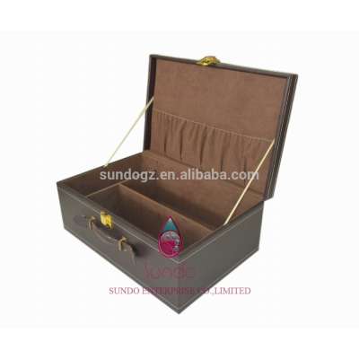 custom printed leather shoe boxes with handle wholesale