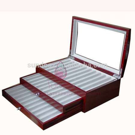 Sundo wholesale custom printed logo wooden pen storage display case for students office supplies