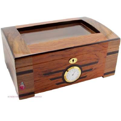 handmade vintage cigar box in wood with humidor